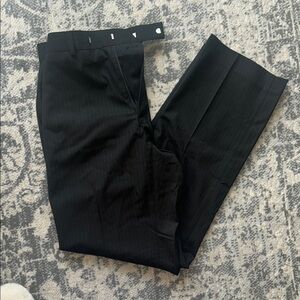 Perry Ellis Black Herringbone Dress Pants